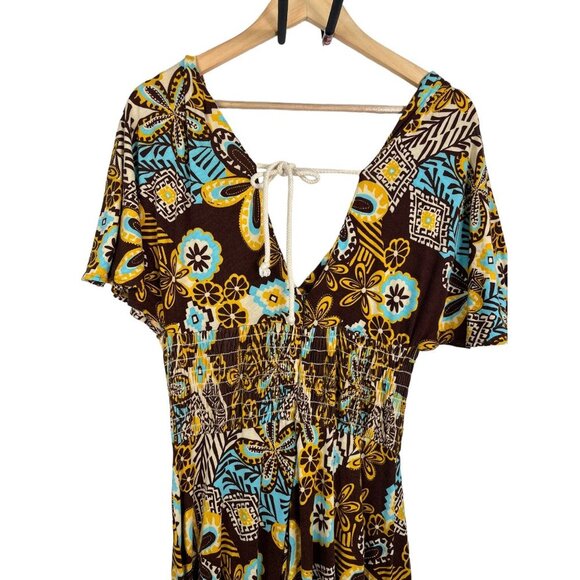 Anthropologie Le shack Paisley print maxi boho dress sz 10 - Picture 2 of 10